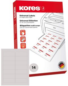 Étiquettes adhésives blanches 38 x 21,2 mm : KORES L3821 Lot de 6500