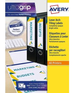 Etiquettes dos de classeur - 61 x 192 mm - Blanc : AVERY Lot de 100 Visuel