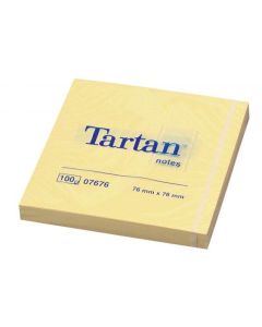 Bloc-Notes repositionnables - Jaune - 76 x 76 mm TARTAN 