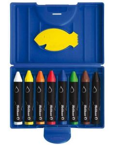 Photo PELIKAN : Lot de 8 crayons de cire aquarellables sans douille - 666/8WL