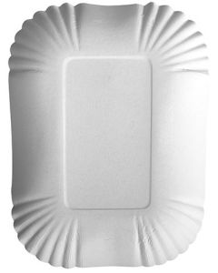 Photo Barquette à frites rectangulaire - 130 x 175 x 30 mm PAP STAR Pure