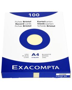 Photo Fiches Bristol unies - 210 x 297 mm - Jaune EXACOMPTA Image