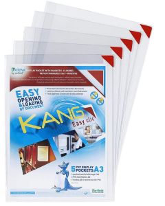 Photo Cadre d'affichage magnétique - A3 - Rouge TARIFOLD Kang Easy clic Lot de 2