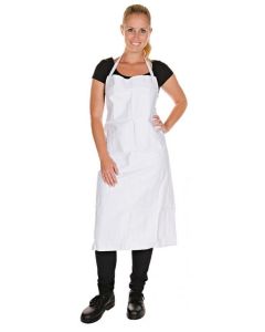 Photo Tablier en coton - Avec bavette - Blanc - 950 x 1000 mm HYGOSTAR Image