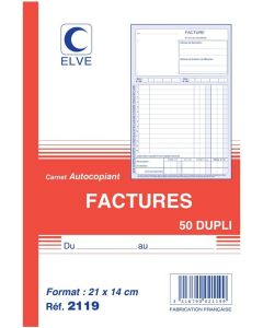 Photo Carnet de factures autocopiant Dupli - 210 x 140 mm ELVE