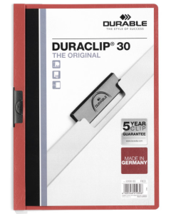 Photo Chemise de présentation A4 à clip - Rouge (DURABLE 2200-03)