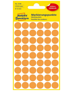 Photo Pastilles adhésives - 12 mm - Orange fluo AVERY