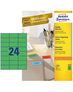 Photo Étiquettes autocollantes Vertes 70 x 37 mm AVERY 3450