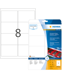 Photo Étiquettes adhésives ultra résistantes amovibles - 99,1 x 67,7 mm - Blanc HERMA