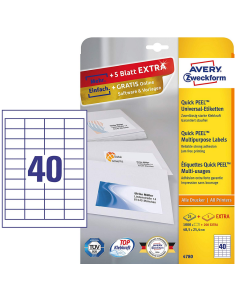 Photo Étiquettes adhésives - 48,5 x 25,4 mm - Blanc AVERY Lot de 1200