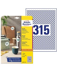 Photo Étiquettes adhésives permanentes - Diamètre 10 mm - Blanc AVERY