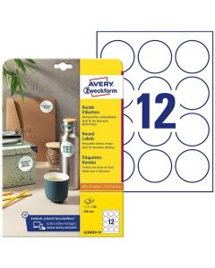 Photo Étiquettes adhésives amovibles - Diamètre 60 mm - Blanc AVERY