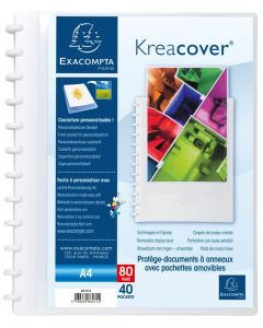 Protège-documents amovibles personnalisable de 60 vues - Blanc EXACOMPTA Kreacover Image