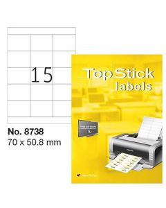 Photo Étiquettes adhésives blanches - 70 x 50,8 mm : TOP STICK Lot de 1500 couverture