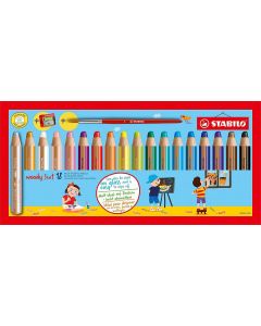 Photo 880/18-3 STABILO : Étui de 18 crayons woody 3 en 1 - Assortiment