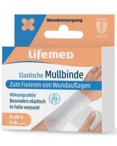 Photo Bande de gaze élastique - 60 mm x 4 m - Blanc LIFEMED