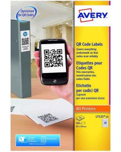 Photo Étiquettes blanches pour codes QR 45 x 45 mm AVERY L7121-25
