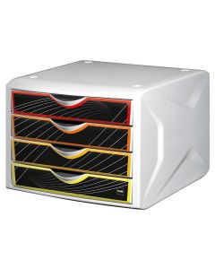 Photo Bloc de rangement - 4 tiroirs : HELIT Caméléon Blanc Priority H6129569