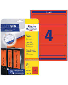 Photo Etiquettes Dos de classeur - 61 x 192 mm - Rouge AVERY