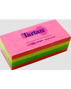 Photo Bloc-Notes adhésives - Couleurs Néon assorties - 38 x 51 mm Tartan 28058
