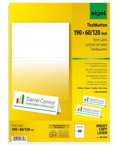 Photo DP049 Carte de table d'identification Personnalisable SIGEL