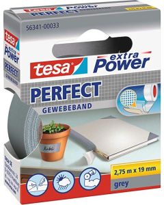 Photo Ruban adhésif toile extra Power - Gris - 19 mm x 2.75 m TESA