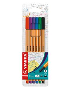 STABILO Lot de 6 stylos-feutres - Fineliner point 88