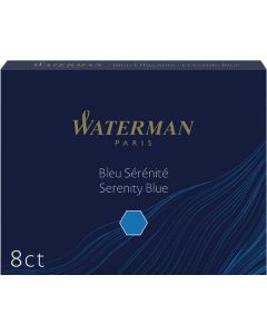 WATERMAN Boite de 8 grandes Cartouches d'encre - Bleu