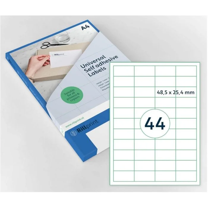 Étiquettes adhésives - 48,5 x 25,4 mm RILLPRINT Lot de 4400 ASK Étiquettes adhésives - 48,5 x 25,4 mm RILLPRINT Lot de 4400 ASK